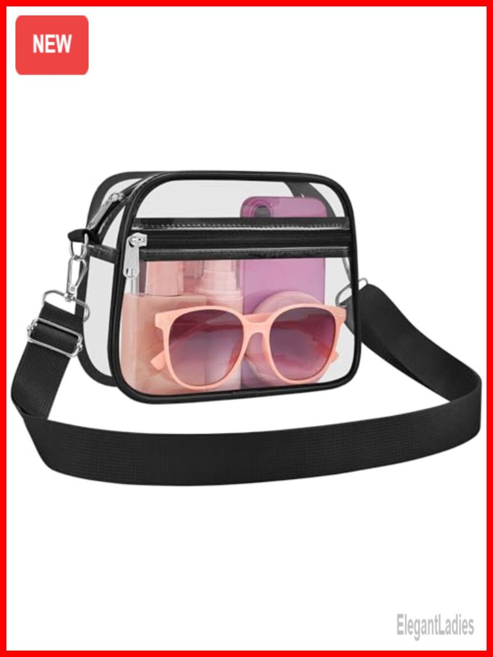 Clear Crossbody Bag Stadium Approved PVC Messenger Purse